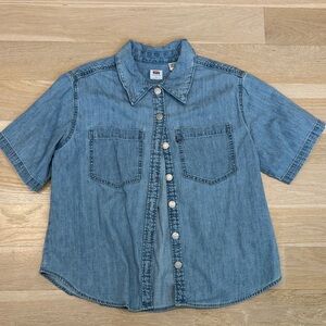 Levi's Women's Blue Denim Button Down Shirt